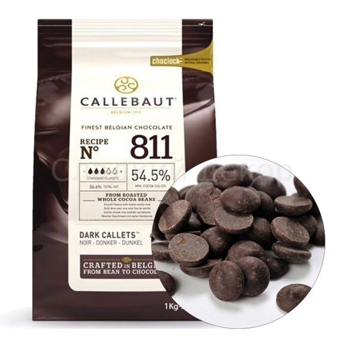 Шоколад темный 54,5 %  в каллетах, Callebaut, 500 гр.