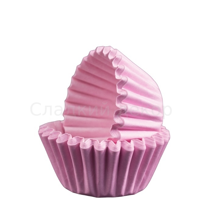 Капсулы бумажные для конфет Розовые 25*18 мм, 60-75 шт