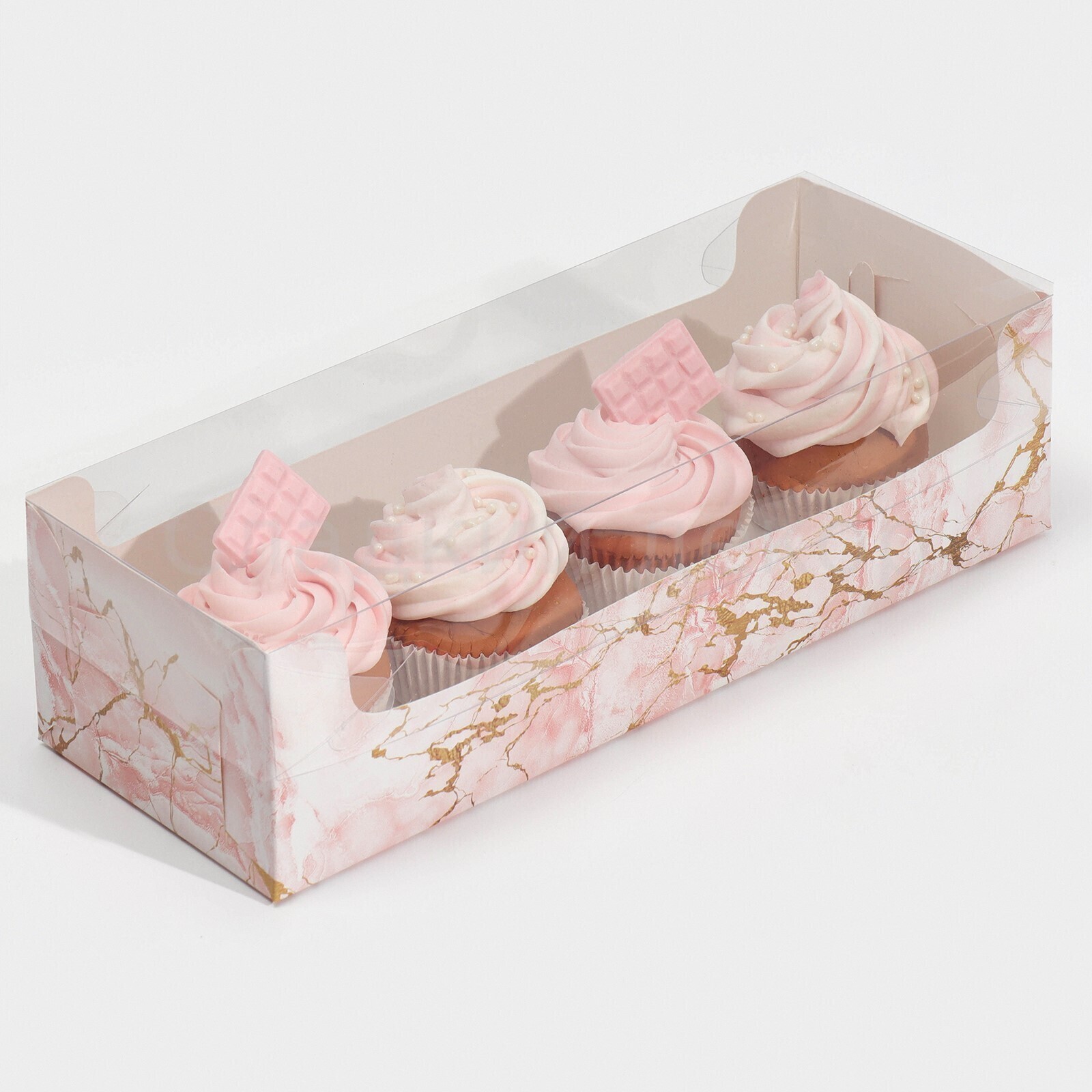 Коробка для рулета «Розовый мрамор», 30*8*11 см